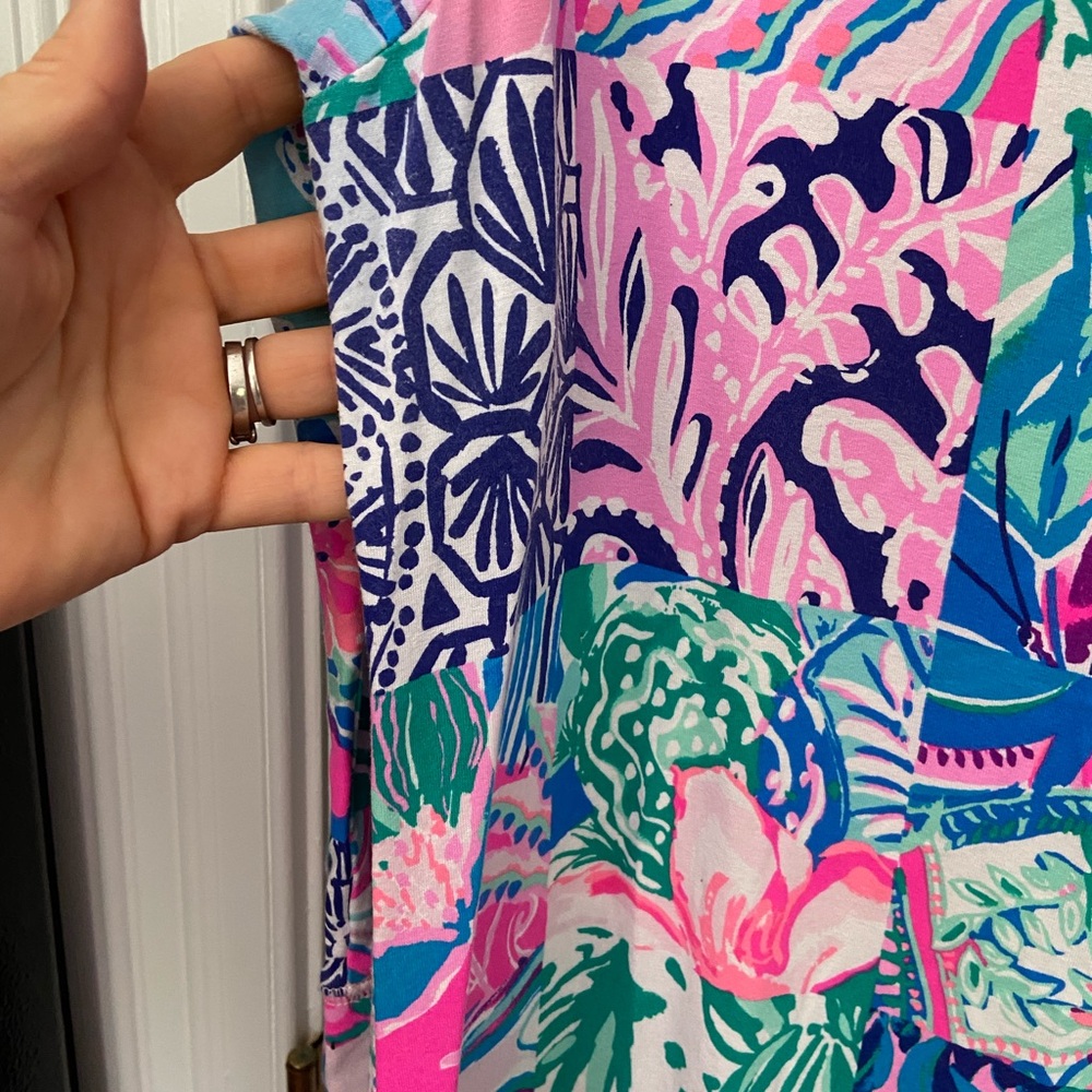 Lilly Pulitzer Large Vibrant Pink & Blue Patterned Women's Dress - Picture 3 of 5